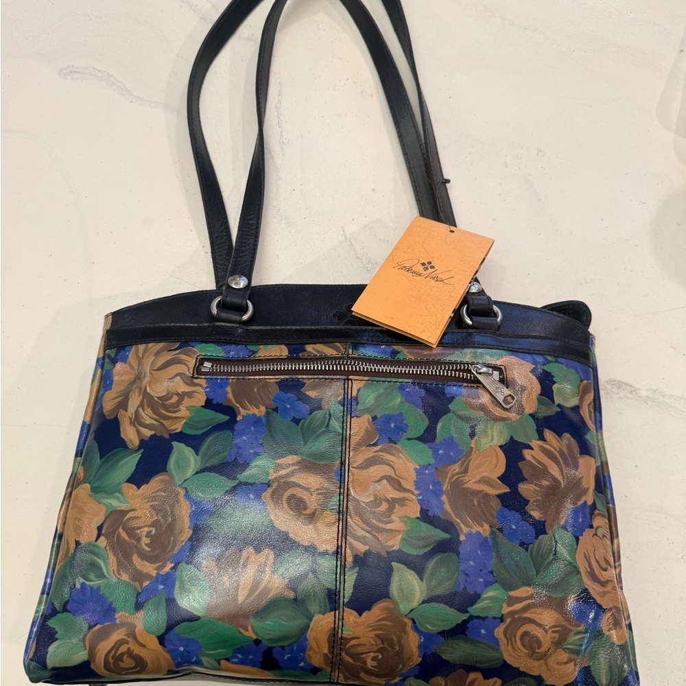Patricia Nash Black and Brown Floral Shoulder Bag